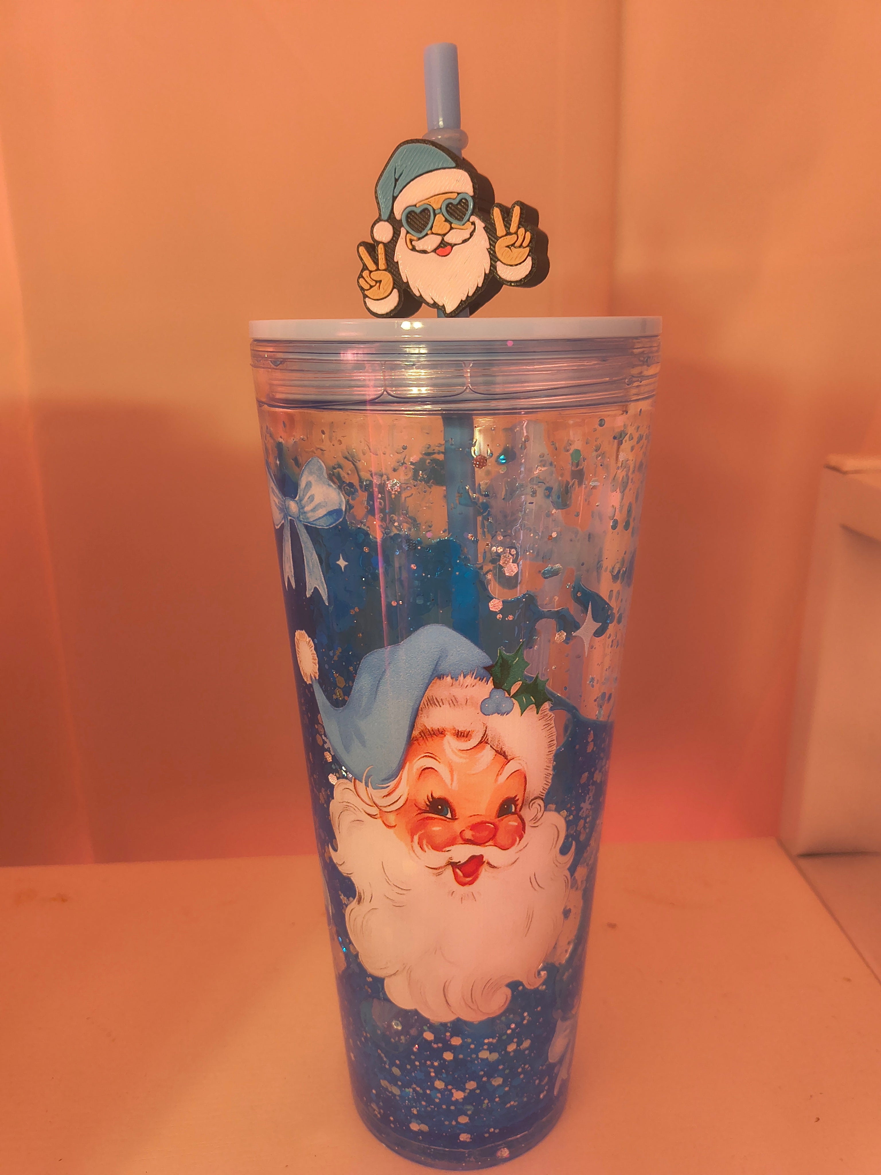 26 ounce double wall acrylic lava cup with straw topper